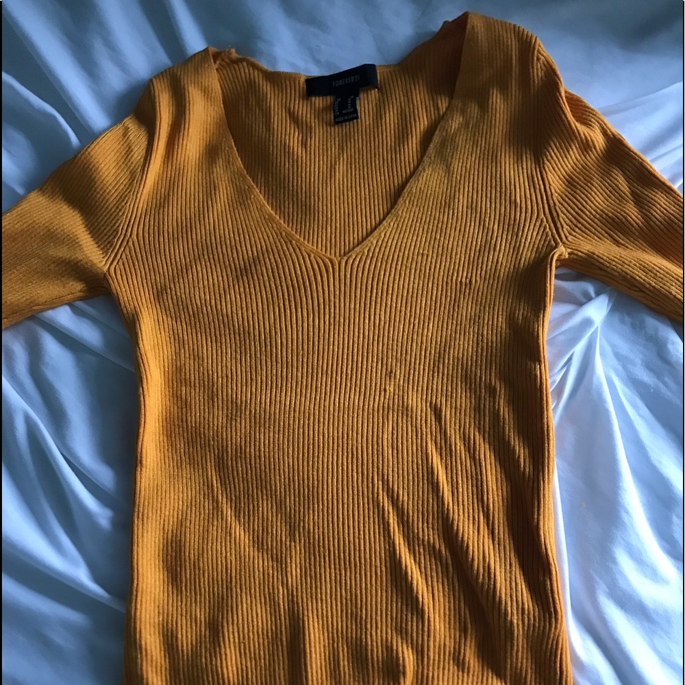 Yellow V Neck Sweater